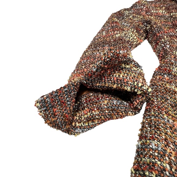 VINTAGE ETCETERA Brown Orange Speckled Tweed Blazer Jacket Women's Size 4 - Picture 9 of 16